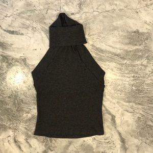 Backless turtle neck shirt